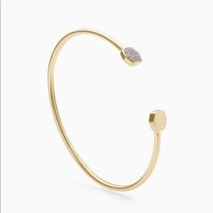 18k Cuff Bracelet In White Diamond